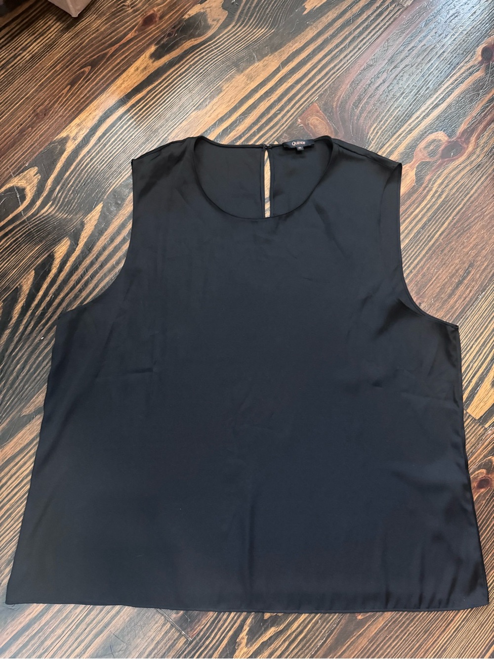 NWOT Quince Washable Silk Black Sleeveless Blouse Tank
